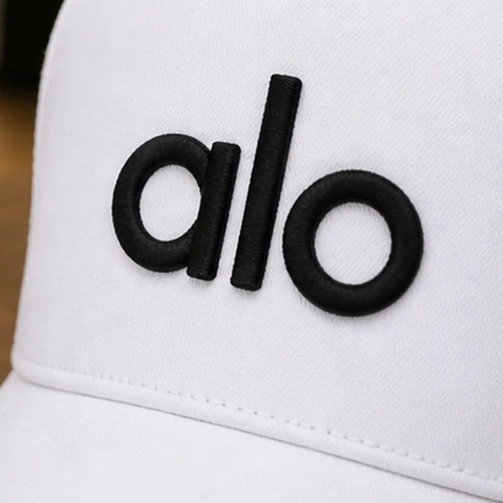 ALO Yoga White Black Workout Mesh Trucker Cap Hat Sporty